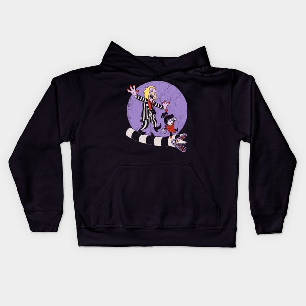 Beetle and Girl - Cute Horror Comic Animation Kids Hoodie by Studio Mootant